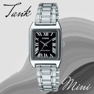 Reloj Casio tank vintage old money plateado acero inoxidable LTP-V007D-1B unisex original en Ecuador